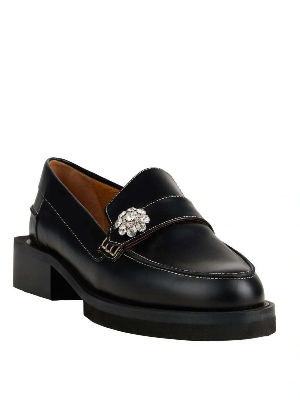Ganni Jewel Button Loafer Size 5 New - Picture 1 of 12